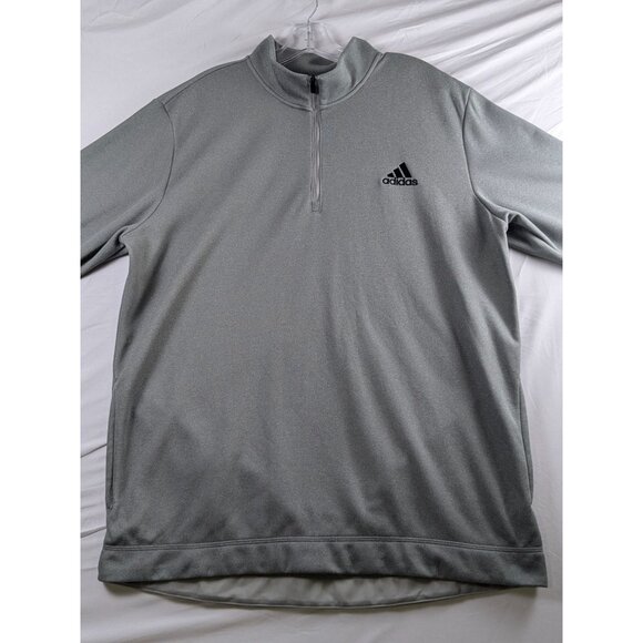 Adidas Mens Medium Grey AEROREADY 1/4 Zip Pullover Sweatshirt Long Sleeve NWT - Picture 2 of 16